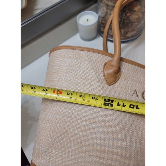 Mark And Graham montauk raffia tote Straw Summer Tan Purse Bag W/monogram - Picture 10 of 11
